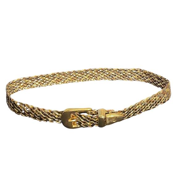 Vintage 90s Metallic Braided Belt for Women - Picture 2 of 5